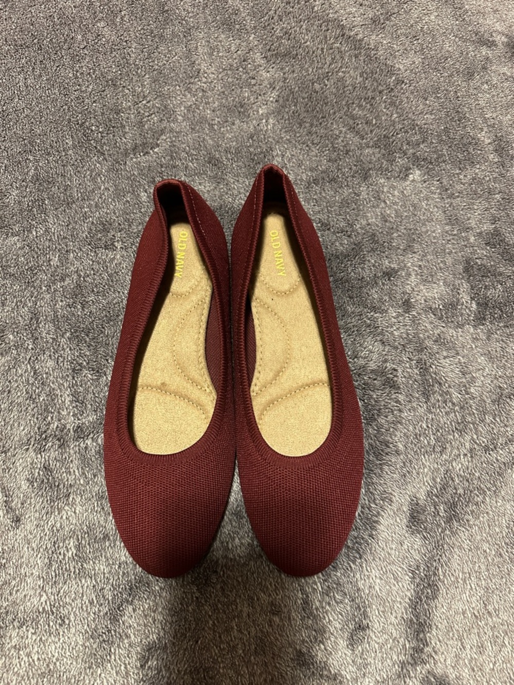 Old Navy Women's Maroon Knit Ballet Flats